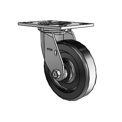 4 Series 1 1/2" Casters Top Plate Swivel Zinc with 6 x 1.5 Phenolic Wheel