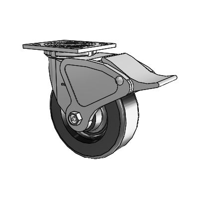 4 Series 2 Inch Wide Top Plate Swivel Caster with 6 x 2 Phenolic Wheel and Total Lock Brake