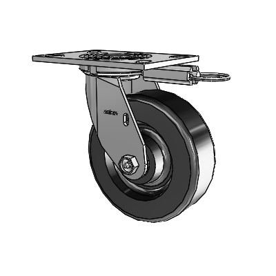 Roulette pivotante de la série 4, avec plaque supérieure de 2 pouces de large et roue en phénolique de 6 x 2