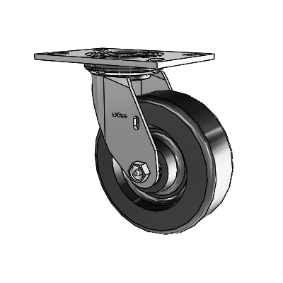 4 Series 2 Inch Wide Top Plate Swivel Caster with 6 x 2 Phenolic Wheel