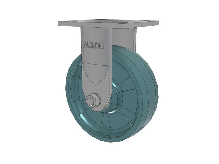 120 Series Top Plate Rigid Caster with 6 x 2 Black Nylon NG - Maxim Nylon - Prevenz Antimicrobial Wheel