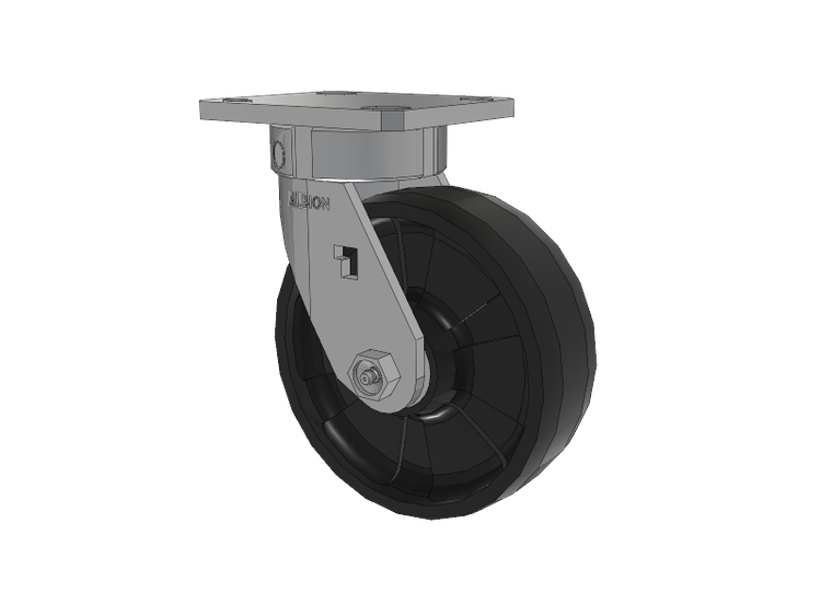 120 Series Top Plate Swivel Caster with 6 x 2 Black Nylon NG - Maxim Nylon Wheel