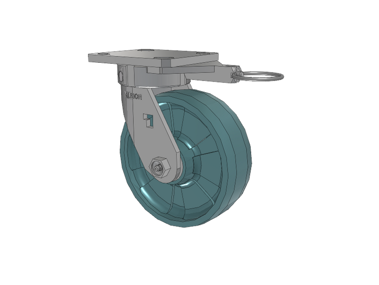 120 Series Top Plate Swivel Caster with 6 x 2 Black Nylon NG - Maxim Nylon - Prevenz Antimicrobial Wheel