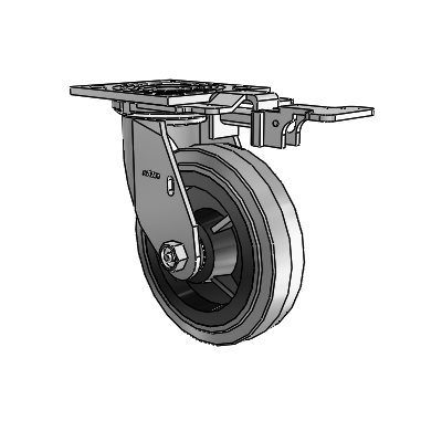 4 Series 1 1/2" Casters Top Plate Swivel Zinc with 6 x 1.5 Performa Rubber (Flat/Conductive) Wheel