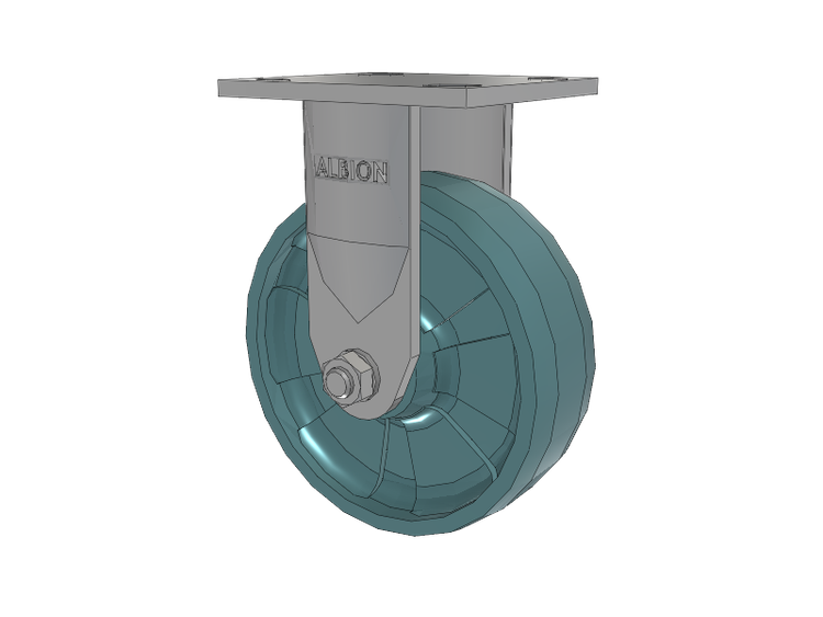 120 Series Top Plate Rigid Caster with 6 x 2 Black Nylon NG - Maxim Nylon - Prevenz Antimicrobial Wheel