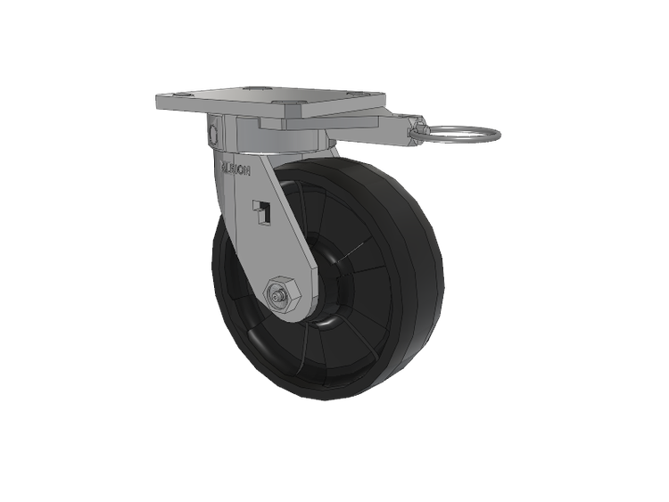 120 Series Top Plate Swivel Caster with 6 x 2 Black Nylon NG - Maxim Nylon Wheel