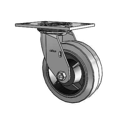 4 Series 2 Inch Wide Top Plate Swivel Caster with 6 x 2 Performa Rubber (Flat/Conductive) Wheel