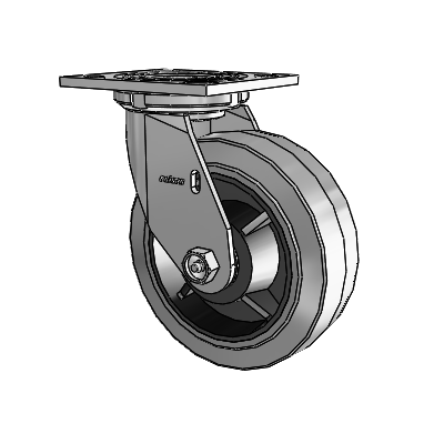 4 Series 2 Inch Wide Top Plate Swivel Caster with 6 x 2 Performa Rubber (Flat/Conductive) Wheel