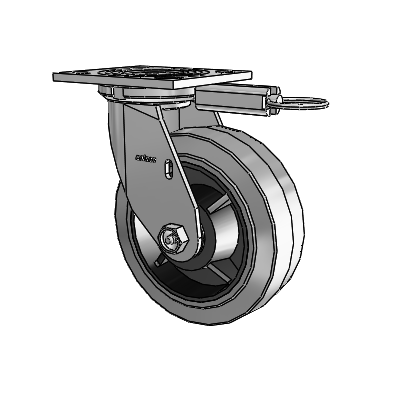 4 Series 2 Inch Wide Top Plate Swivel Caster with 6 x 2 Performa Rubber (Flat/Conductive) Wheel