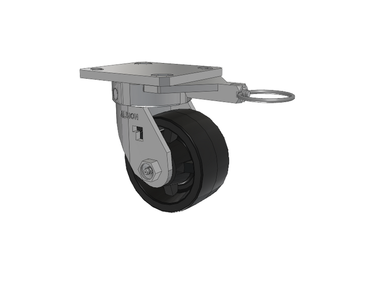 120 Series Top Plate Swivel Caster with 4 x 2 Black Polypropylene PB - Polypropylene Wheel