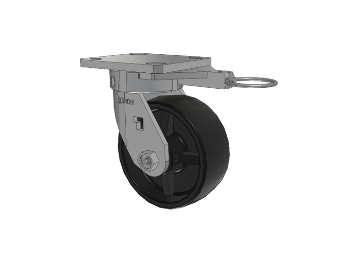 120 Series Top Plate Swivel Caster with 5 x 2 Black Polypropylene PB - Polypropylene Wheel