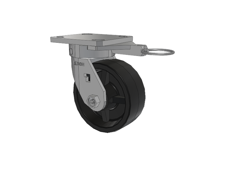 120 Series Top Plate Swivel Caster with 5 x 2 Black Polypropylene PB - Polypropylene Wheel