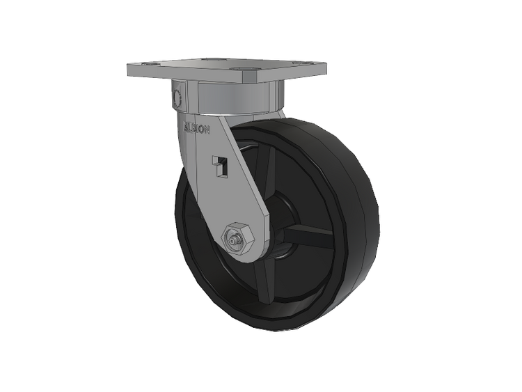 120 Series Top Plate Swivel Caster with 6 x 2 Black Polypropylene PB - Polypropylene Wheel