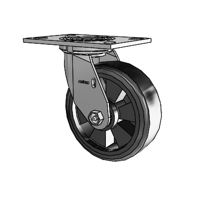 4 Series 2 Inch Wide Top Plate Swivel Caster with 6 x 2 Trans-forma LT (Flat) Wheel