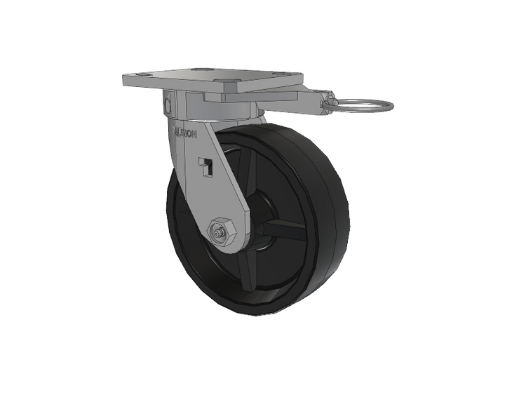 120 Series Top Plate Swivel Caster with 6 x 2 Black Polypropylene PB - Polypropylene Wheel