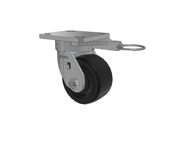 120 Series Top Plate Swivel Caster with 4 x 2 Black Polypropylene RT - Glass-Filled Polypropylene Wheel