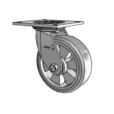 4 Series 2 Inch Wide Top Plate Swivel Caster with 6 x 2 Trans-forma (Flat) Wheel