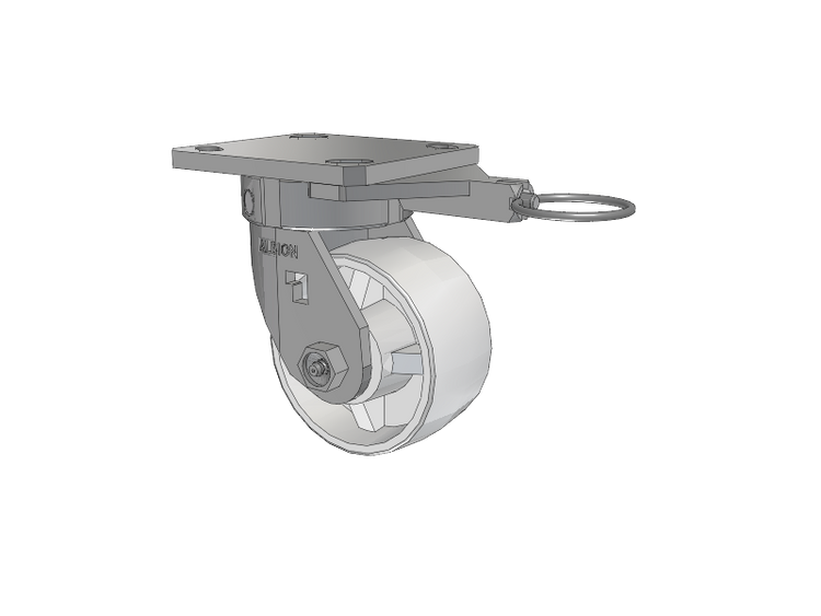 120 Series Top Plate Swivel Caster with 4 x 2 White Polypropylene RW - Polypropylene (Retort) Wheel