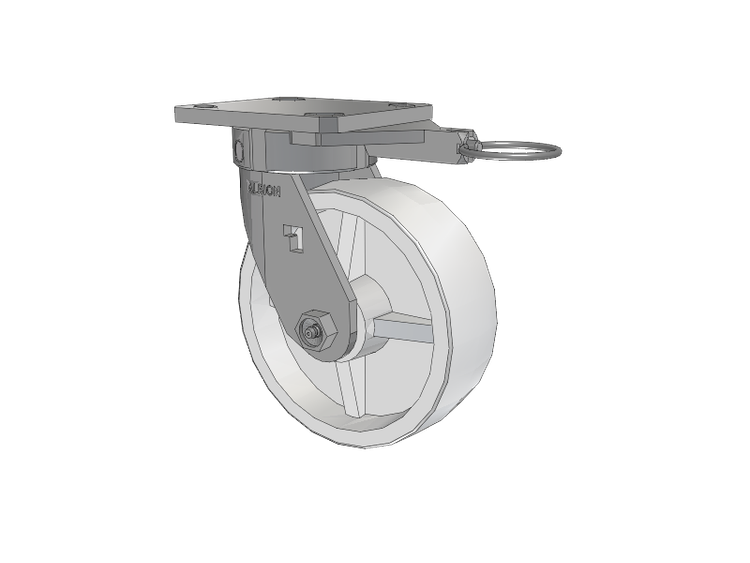 120 Series Top Plate Swivel Caster with 6 x 2 White Polypropylene RW - Polypropylene (Retort) Wheel