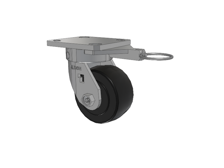120 Series Top Plate Swivel Caster with 4 x 2 Black Phenolic Resin TH - Phenolic (Straight Sided) Wheel