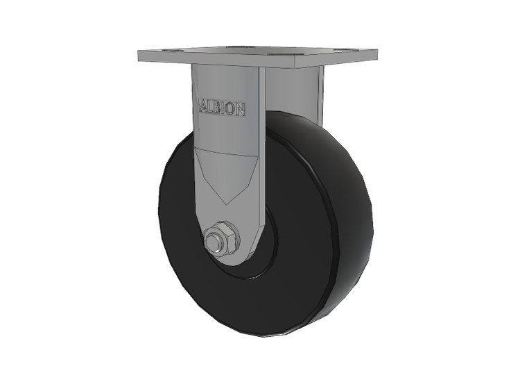 120 Series Top Plate Rigid Caster with 6 x 2 Black Phenolic Resin TH - Phenolic (Straight Sided) Wheel