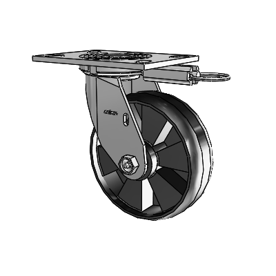 4 Series 2 Inch Wide Top Plate Swivel Caster Caster with 6 x 2 Maxim Wheel