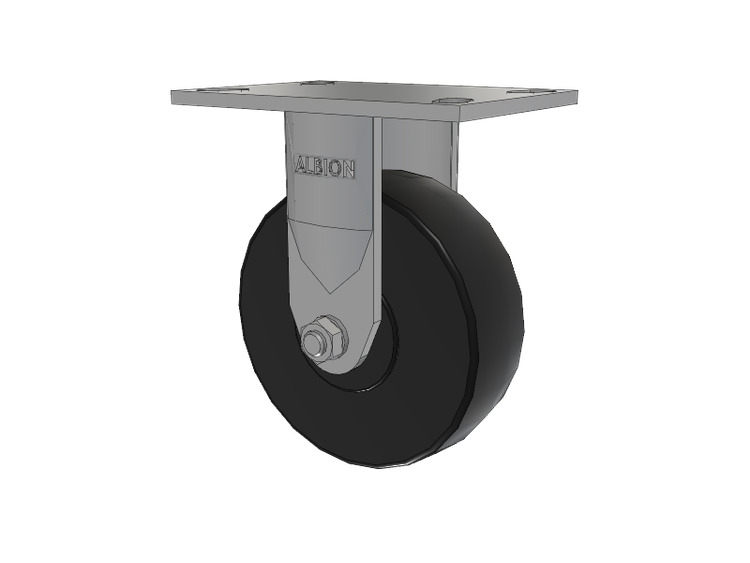 120 Series Top Plate Rigid Caster with 6 x 2 Black Phenolic Resin TH - Phenolic (Straight Sided) Wheel
