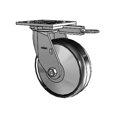 Roulette pivotante de la série 4, à plaque supérieure de 2 pouces de large, équipée d'une roue Maxim 6 x 2