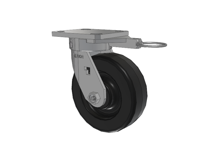120 Series Top Plate Swivel Caster with 6 x 2 Black Phenolic Resin TM - Phenolic Wheel