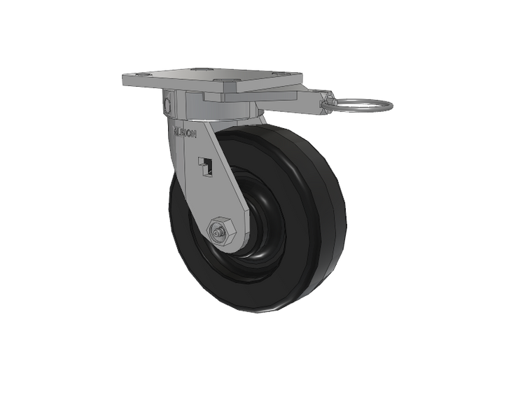 120 Series Top Plate Swivel Caster with 6 x 2 Black Phenolic Resin TM - Phenolic Wheel