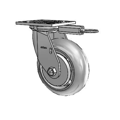 4 Series 2 Inch Wide Top Plate Swivel Caster Caster with 6 x 2 Performa Rubber (Round) Wheel