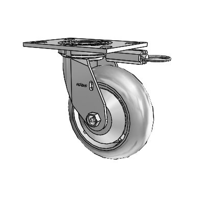 4 Series 2 Inch Wide Top Plate Swivel Caster Caster with 6 x 2 Performa Rubber (Round) Wheel