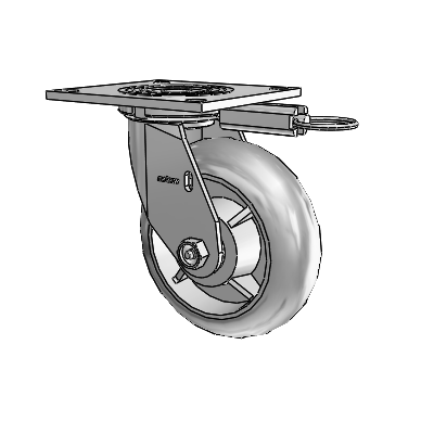 4 Series 2 Inch Wide Top Plate Swivel Caster Caster with 6 x 2 Performa Rubber (Round) Wheel