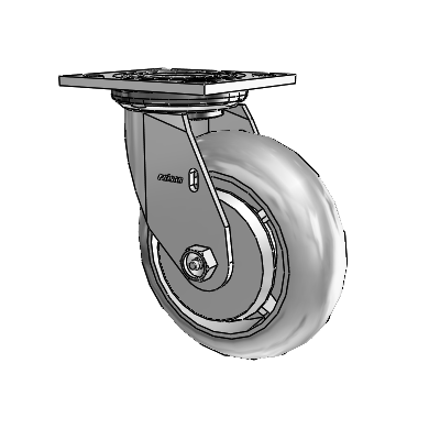 4 Series 2 Inch Wide Top Plate Swivel Caster Caster with 6 x 2 Performa Rubber (Round) Wheel