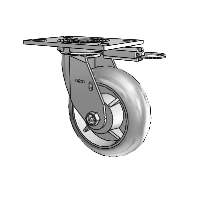 4 Series 2 Inch Wide Top Plate Swivel Caster Caster with 6 x 2 Performa Rubber (Round) Wheel