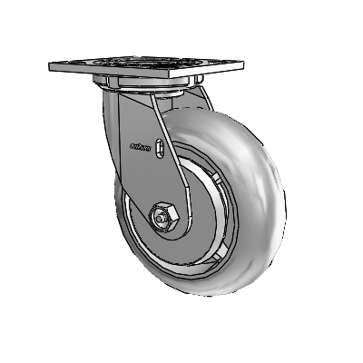 4 Series 2 Inch Wide Top Plate Swivel Caster Caster with 6 x 2 Performa Rubber (Round) Wheel