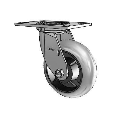 4 Series 2 Inch Wide Top Plate Swivel Caster Caster with 6 x 2 Performa Rubber (Round/Conductive) Wheel