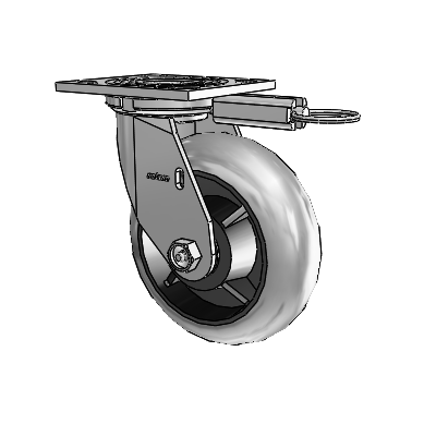 4 Series 2 Inch Wide Top Plate Swivel Caster Caster with 6 x 2 Performa Rubber (Round/Conductive) Wheel