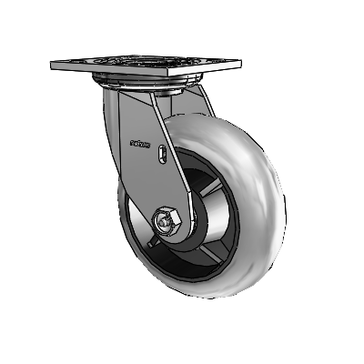 4 Series 2 Inch Wide Top Plate Swivel Caster Caster with 6 x 2 Performa Rubber (Round/Conductive) Wheel