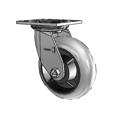 4 Series 2 Inch Wide Top Plate Swivel Caster Caster with 6 x 2 Performa Rubber (Round/Conductive) Wheel