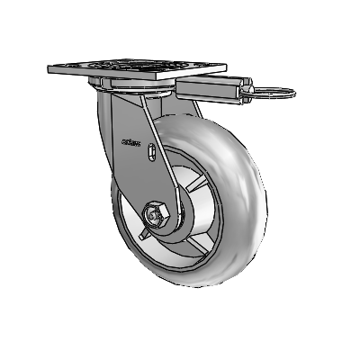 4 Series 2 Inch Wide Top Plate Swivel Caster Caster with 6 x 2 Performa Rubber (Round) Wheel