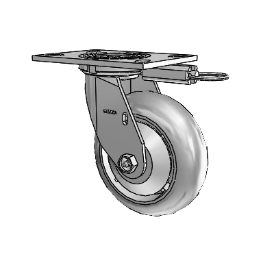 4 Series 2 Inch Wide Top Plate Swivel Caster Caster with 6 x 2 Performa Rubber (Round) Wheel