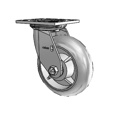 4 Series 2 Inch Wide Top Plate Swivel Caster Caster with 6 x 2 Performa Rubber (Round) Wheel