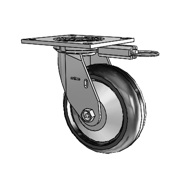 4 Series 2 Inch Wide Top Plate Swivel Caster Caster with 6 x 2 Trans-forma LT (Round) Wheel
