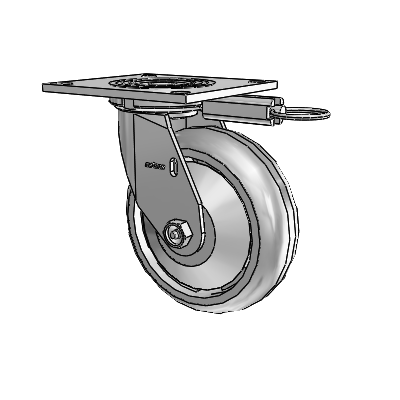 4 Series 2 Inch Wide Top Plate Swivel Caster Caster with 6 x 2 Trans-forma (Round) Wheel
