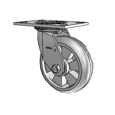 4 Series 2 Inch Wide Top Plate Swivel Caster Caster with 6 x 2 Trans-forma (Round) Wheel