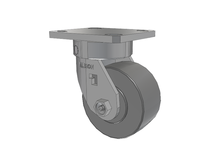 120 Series Top Plate Swivel Caster with 4 x 2 Grey Polyurethane XP - X-treme Plus Solid Polyurethane Wheel