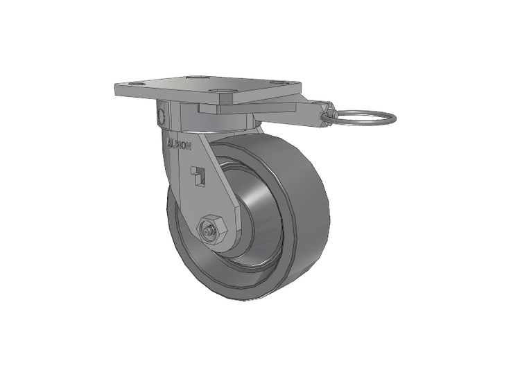 120 Series Top Plate Swivel Caster with 5 x 2 Grey Polyurethane XP - X-treme Plus Solid Polyurethane Wheel