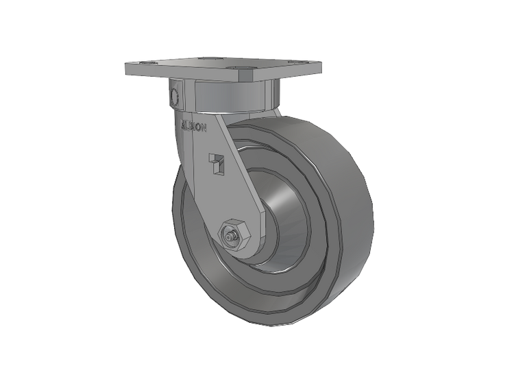 120 Series Top Plate Swivel Caster with 6 x 2 Grey Polyurethane XP - X-treme Plus Solid Polyurethane Wheel