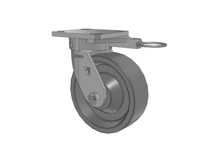120 Series Top Plate Swivel Caster with 6 x 2 Grey Polyurethane XP - X-treme Plus Solid Polyurethane Wheel